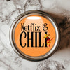 Funny Netflix & Chili Sticker - 2.25" Vinyl, Waterproof, adding kitchen humor gift flair to your home.