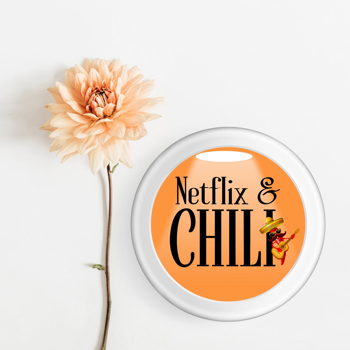 Vibrant Funny Netflix & Chili Sticker - ideal for adding a playful kitchen humor gift touch.