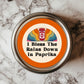 I Bless The Rains Down In Paprika Sticker – a humorous design featuring a paprika jar and vibrant rainbow backdrop, perfect for foodies and 80s music fans, ideal for adding fun to your kitchen decor with these Funny Kitchen Stickers.