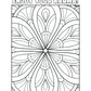 Coloring page with a geometric design and 'Enjoy Your Karma!' text on a white background.