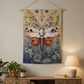 Luminous Moth Wall Tapestry showcasing intricate wildflowers and delicate moth wings, perfect for nature-inspired home décor.