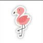 Fancy Flamingo Waterproof Sticker - Durable Vinyl for Laptop, Water Bottle & Beach Gear - Close-up of a colorful flamingo vinyl laptop sticker perfect for personalizing your items.