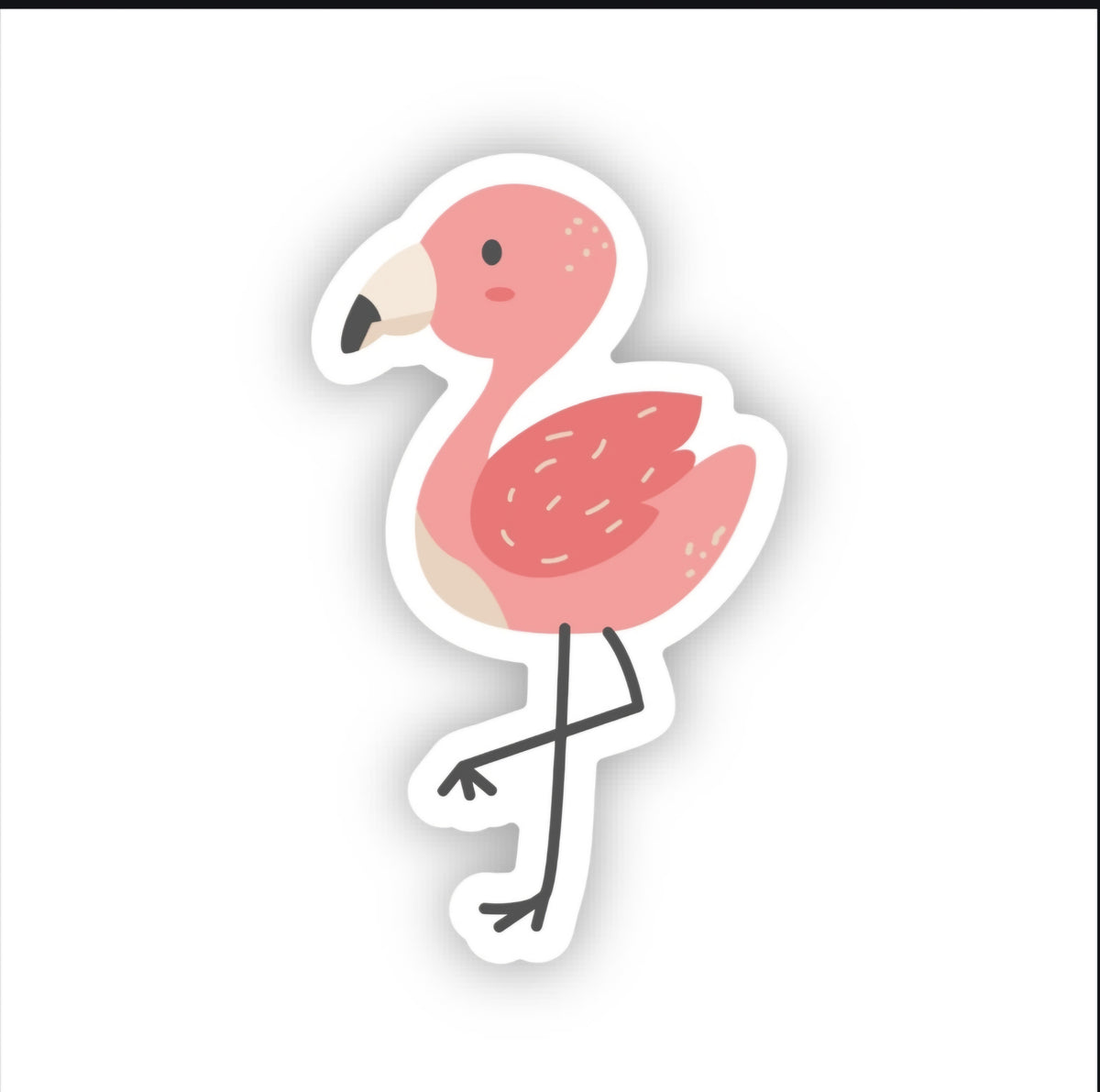 Fancy Flamingo Waterproof Sticker - Durable Vinyl for Laptop, Water Bottle & Beach Gear - Close-up of a colorful flamingo vinyl laptop sticker perfect for personalizing your items.