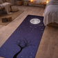 Meteor Shower Yoga Mat showcasing its soft microsuede top and anti-slip rubber bottom, perfect for yoga practice, measuring 24" x 68".