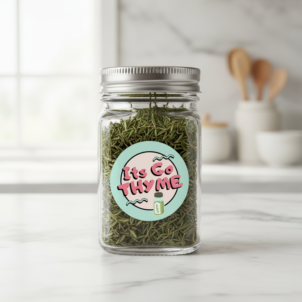 It's Go Thyme on Spice Jar